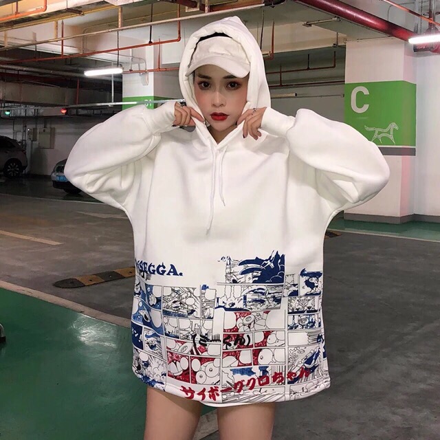 [Có sẵn] Áo hoodie trắng hoạt hình ulzzang | BigBuy360 - bigbuy360.vn