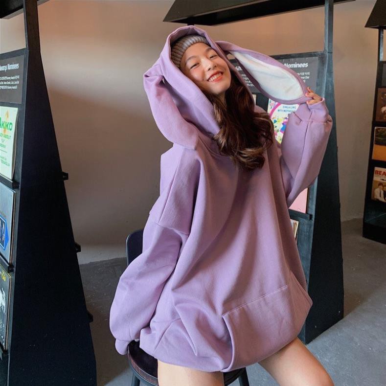 Áo Khoác Nỉ Hoodie Tai Thỏ - ao-hoodie