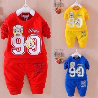 Combo 4 bộ nỉ da cá thu đông cho bé