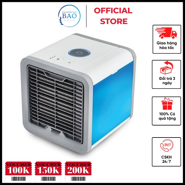 Quạt Đá Điều Hòa Hơi Nước Mini Để Bàn - Quạt Điều Hòa Mini Có Khay Chứa Đá