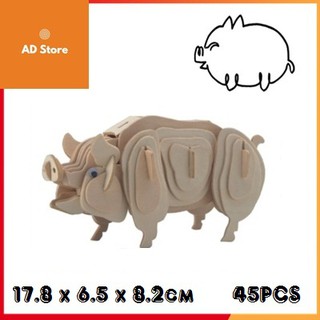 Đồ chơi lắp ghép gỗ 3D Con lợn
