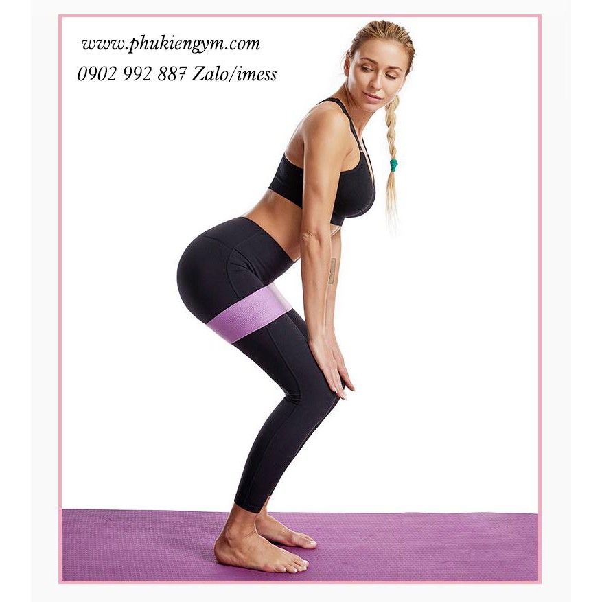 Bộ 3 Dây Kháng Lực Vải Tập Mông Mini Band Gym Yoga Siêu Bền + Tặng túi lưới + Túi Zip + Sách hướng dẫn tập
