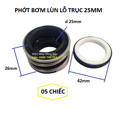 ( 05 ) phớt bơm nước lò xo lùn trục 25mm