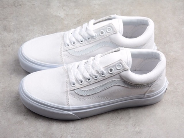 Giày Vans Canvas Old Skool Classic True White - (Trắng Full) - Nam/ Nữ |  Shopee Việt Nam