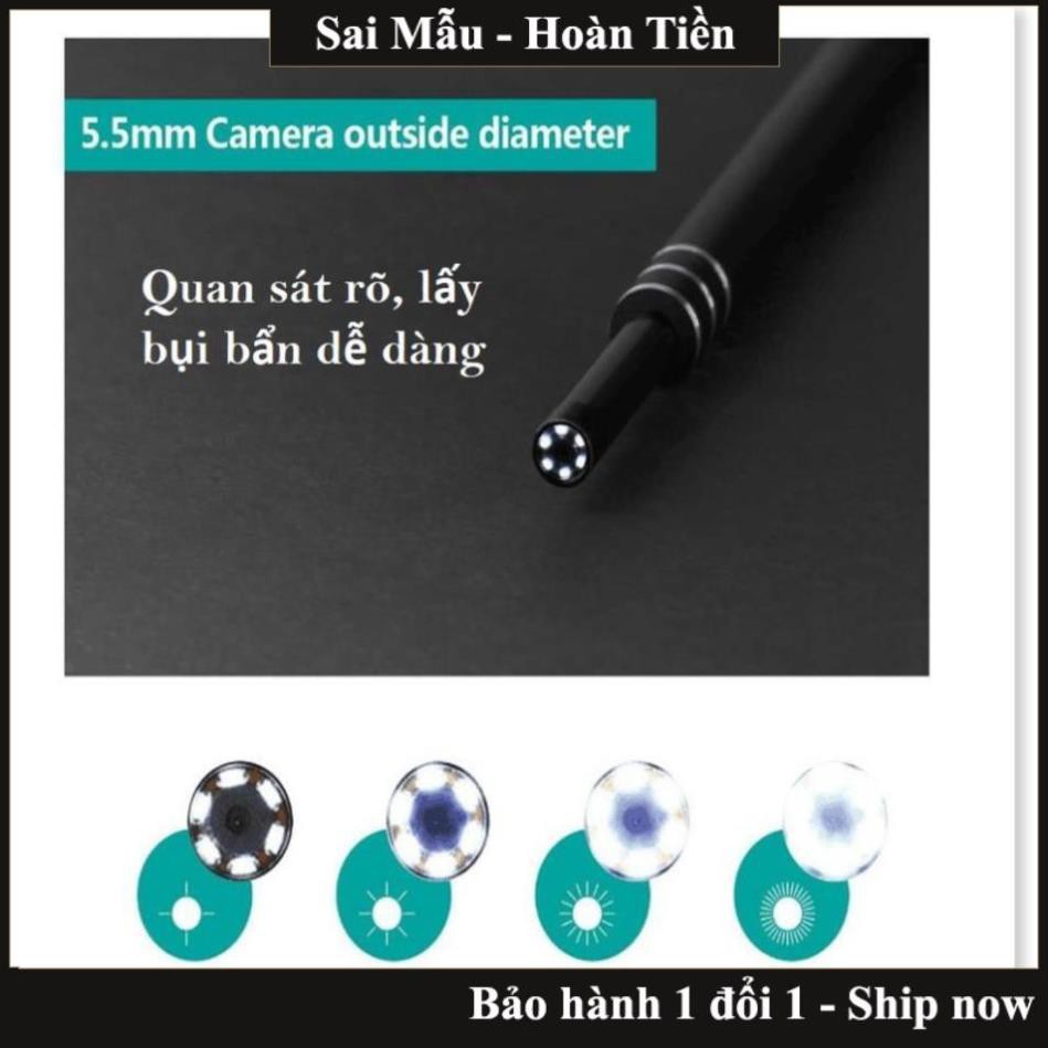 ( Giá rẻ hủy diệt) -  Camera Nội Soi Tai Siêu Nét Đi Kèm Bộ Đầu Lấy Ráy - Thiết kế Thông Minh, Nhỏ Gọn, Chống nước