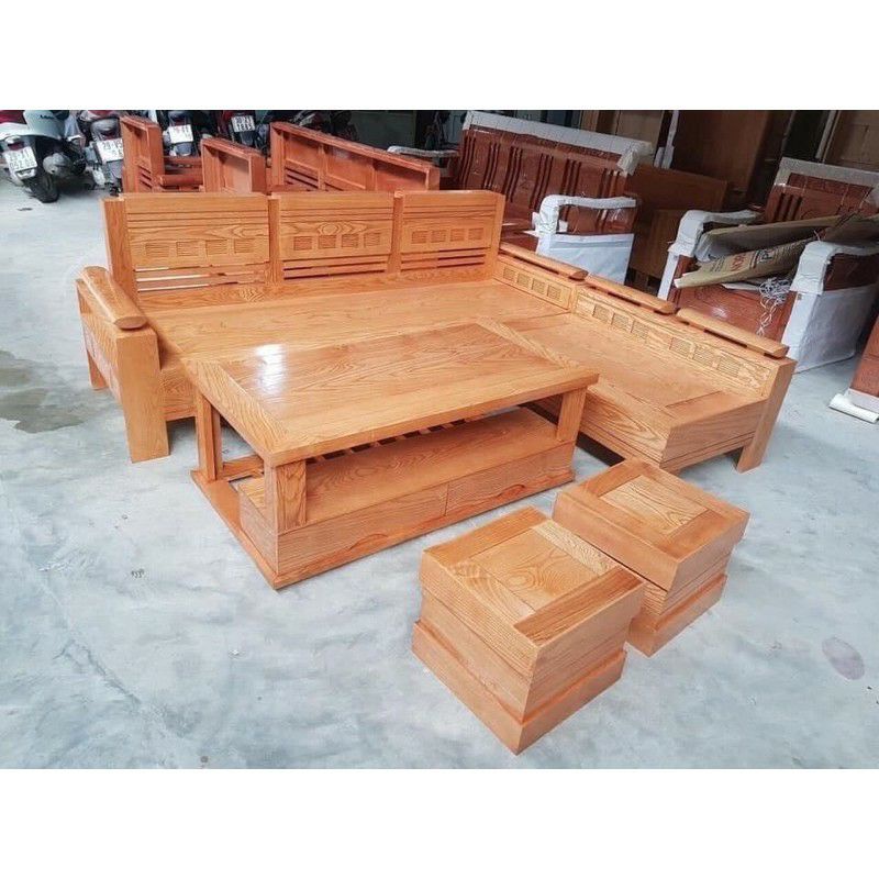 Bộ bàn ghế gỗ tự nhiên đơn giản, sang trọng