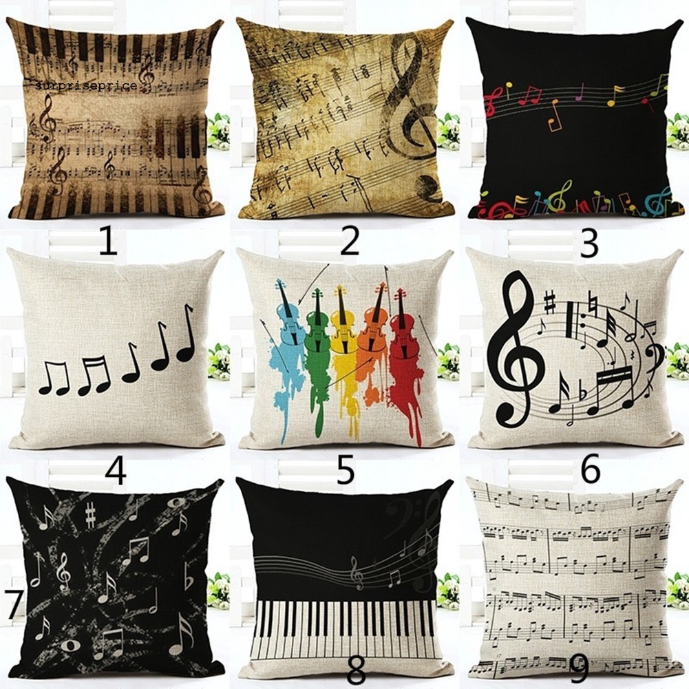 Vỏ gối hình phím đàn piano trang trí nội thất