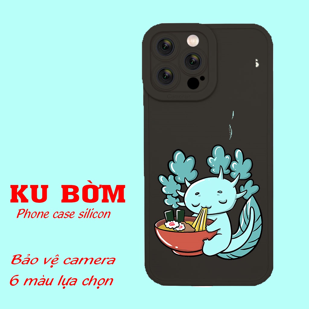Ốp lưng Cute axolotl ăn mì cho Iphone 6 7 8 Plus 11 12 13 mini Pro Max X Xr  HA-22ANI1031