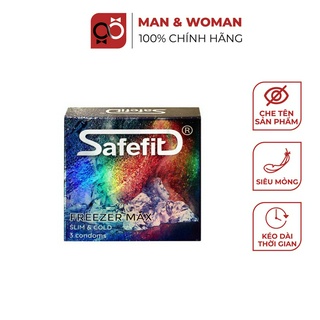 Bao cao su Siêu mỏng mát lạnh SafeFit Freezer Max Hộp 3 cái CON411