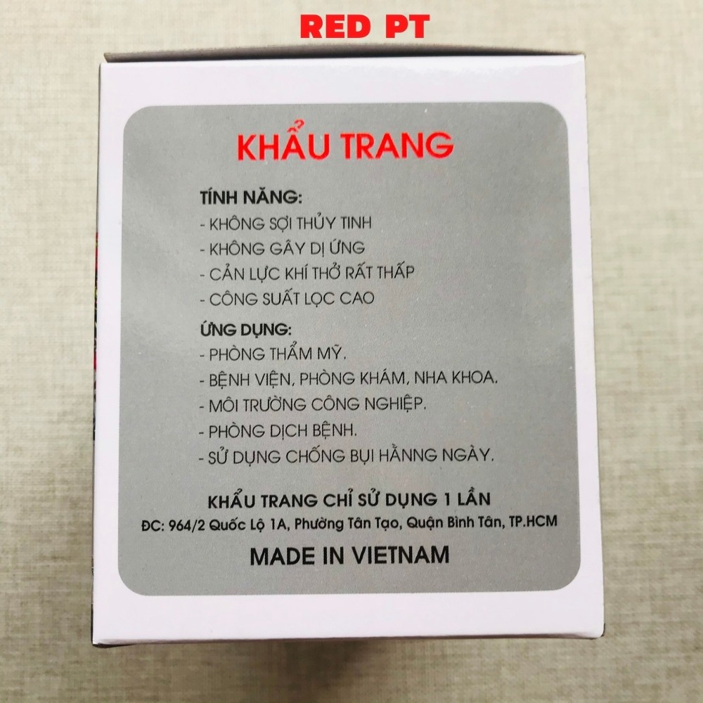 Khẩu trang y tế 4 lớp, khẩu trang chống nắng, kháng khuẩn chính hãng RED PT