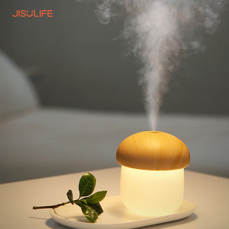 Máy phun sương Jisulife JM02 - Tạo ẩm không khí và giữ ẩm da 250ml - Thiết kế hình nấm và tự động tắt khi hết nước