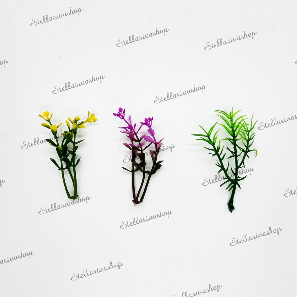 Mô hình cây xanh nhỏ các loại làm tiểu cảnh terrarium/ mô hình trang trí nhà tăm tre