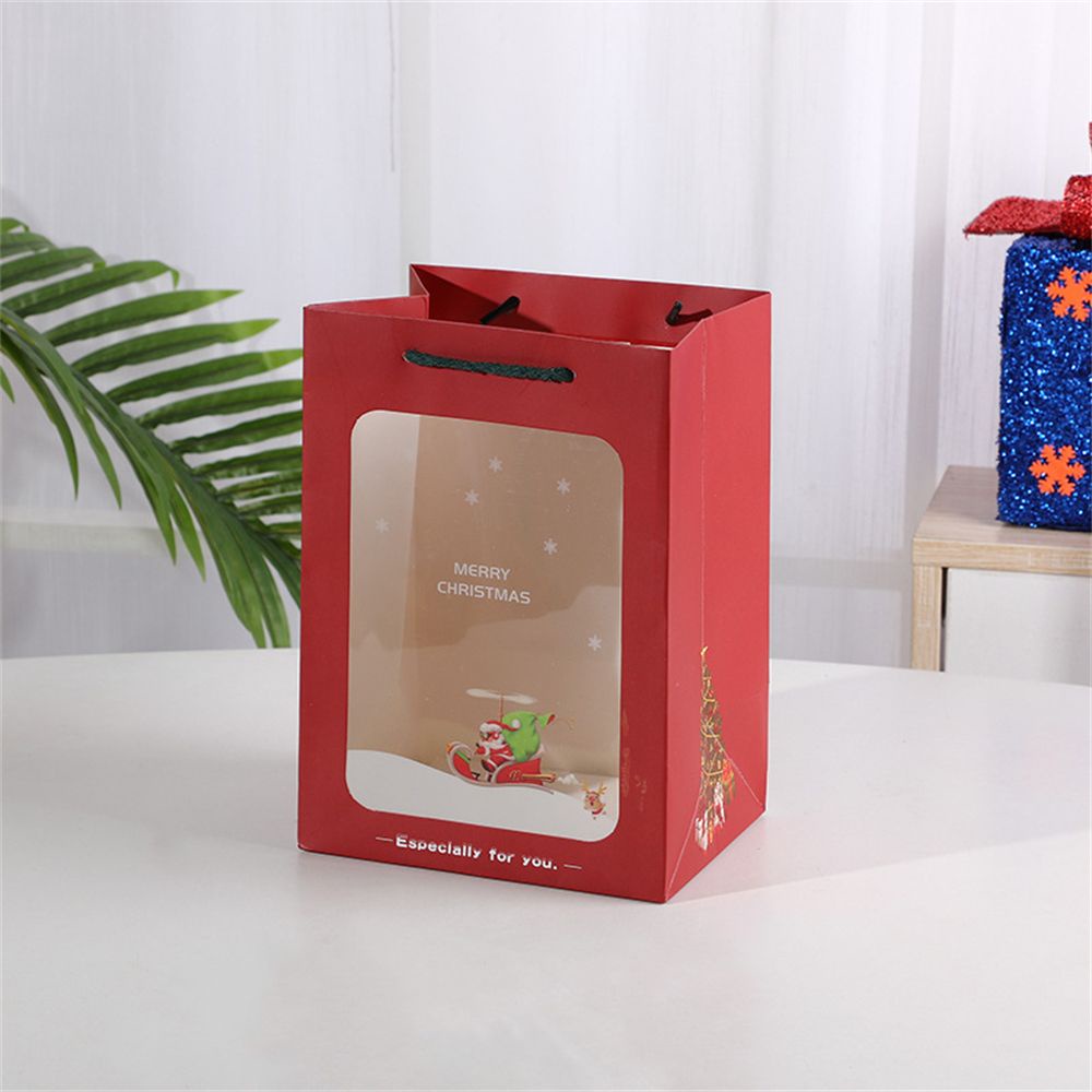 Set 1/10 Hộp Đựng Quà Tặng Trong Suốt In Họa Tiết Giáng Sinh