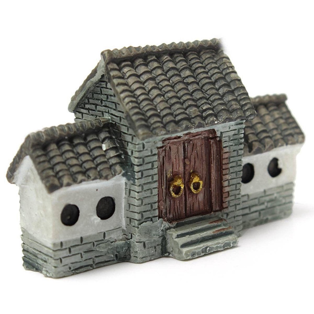 YIYU Đồ trang trí Thành Phố Bằng Nhựa Resin Mini Phong Cách Trung Hoa Cổ Điển Trang Trí Sân Vườn DIY