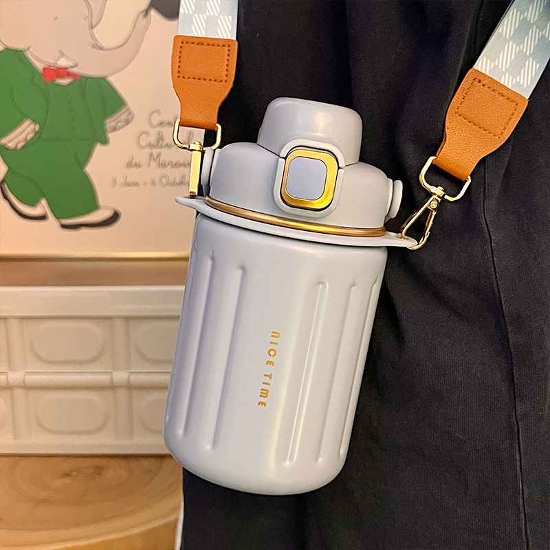 Bình Nước Giữ Nhiệt Bằng Thép Không Gỉ 316 Cao Cấp Giữ Nhiệt Kèm Ống Hút Tiện Dụng thermos Phụ Kiện Chuyên Dụng Cho Xe Đạp