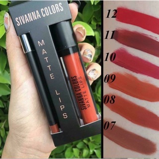 Set son Sivana Colors Matte tặng kèm kẻ viền môi