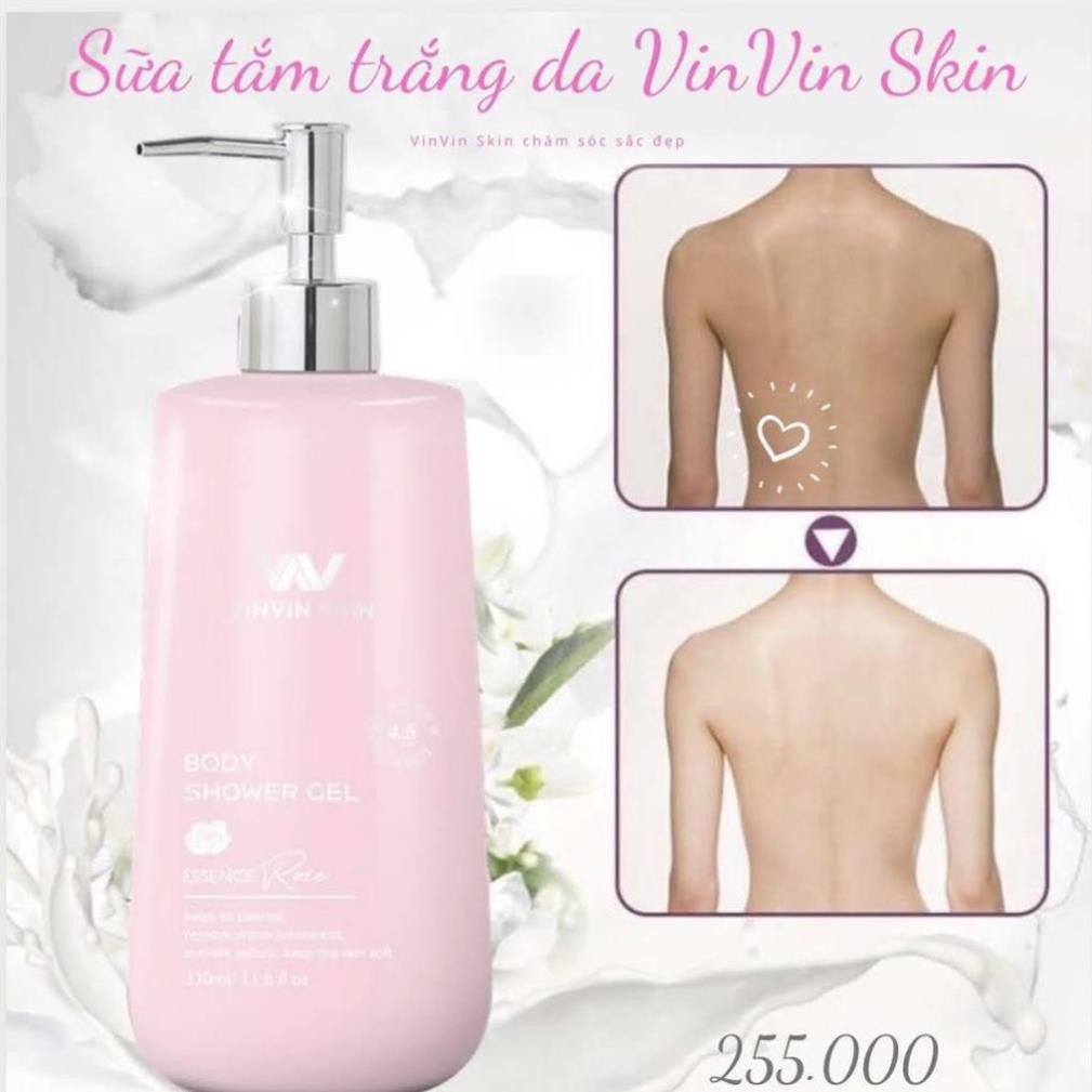 SỮA TẮM DƯỠNG TRẮNG DA HÀN QUỐC CHIẾT XUẤT HOA HỒNG - VINVIN SKIN TRẮNG HỒNG TỪ BÊN TRONG, NGĂN NGỪA LÃO HÓA DA.