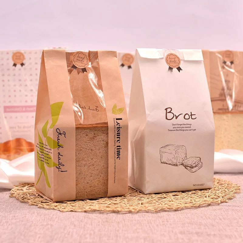 Set 10 túi giấy đựng bánh mỳ (nhiều mẫu)