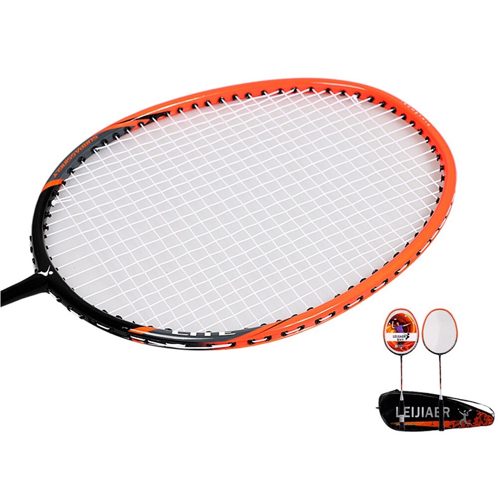 Vợt cầu lông Leijiaer sợi carbon nhẹ &amp; mạnh chuẩn thi đấu [1 chiếc vợt] kèm bao đựng và quấn cán vợt