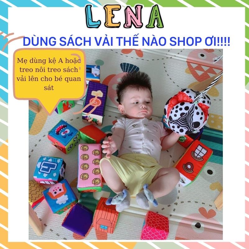 Sách vải Montessori  song ngữ cho trẻ em có âm thanh, màu sắc, con vật giúp bé phát triển đa giác quan tăng tương tác