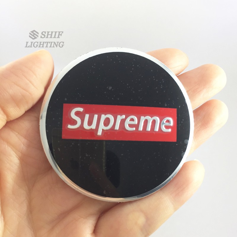 Hình dán Logo Supreme trang trí mâm bánh xe hơi