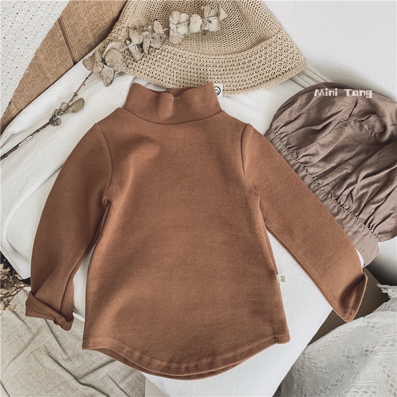 Áo Thun Tay Dài Cổ Cao Thời Trang Thu Đông Dành Cho Nam Nữ.