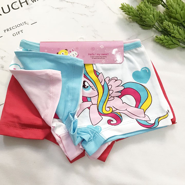 Set 3 Quần chip đùi từ 7kg đến 40kg cho bé gái hàng VIỆT NAM in pony - QC15