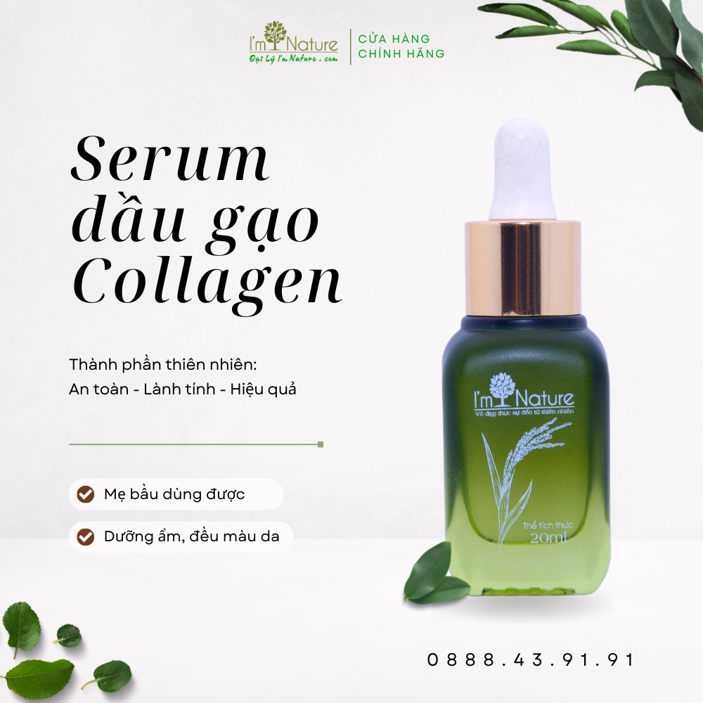 Serum Dầu Gạo & Collagen I'M NATURE – Làm Sáng Và Tái Tạo Da 20ml