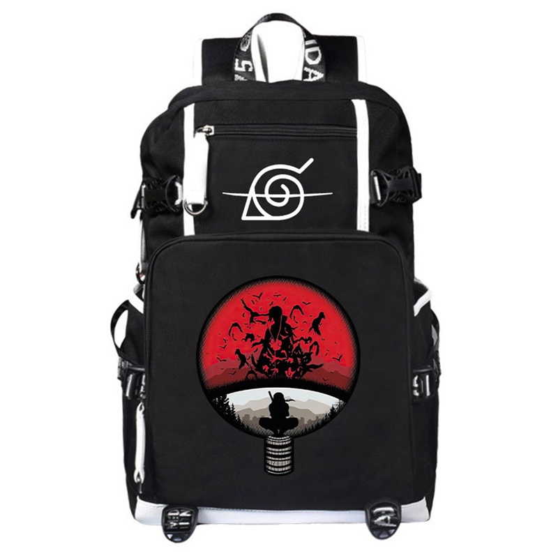 Ba lô đi học in họa tiết anime naruto akatsuki sharingan