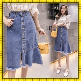 Chân váy denim chữ a đuôi cá size s-5xl