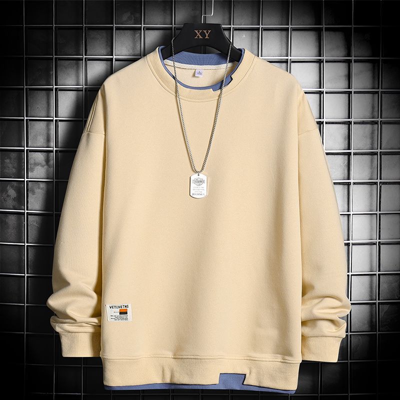 Áo sweater IELGY dáng rộng tay dài cổ tròn kiểu tròng qua đầu cho nam
