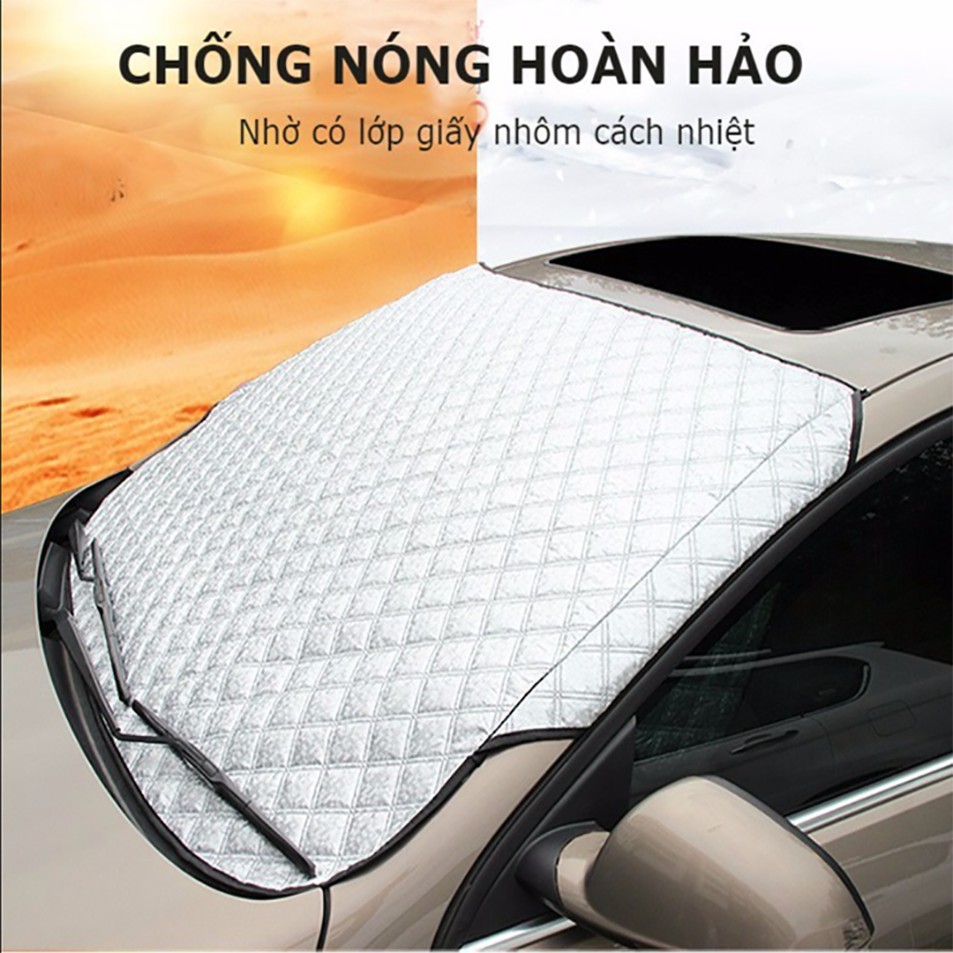 Bạt Phủ Che Nắng Chống Nóng Kính Lái Ô Tô Xe Hơi 3 Lớp Tráng Bạc Cao Cấp