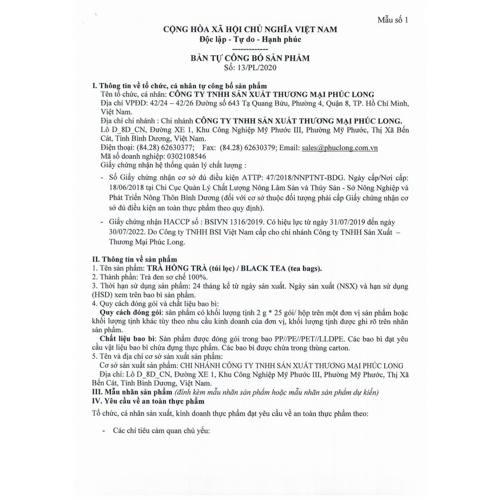 Hồng Trà Túi Lọc - Phúc Long Coffee & Tea | BigBuy360 - bigbuy360.vn