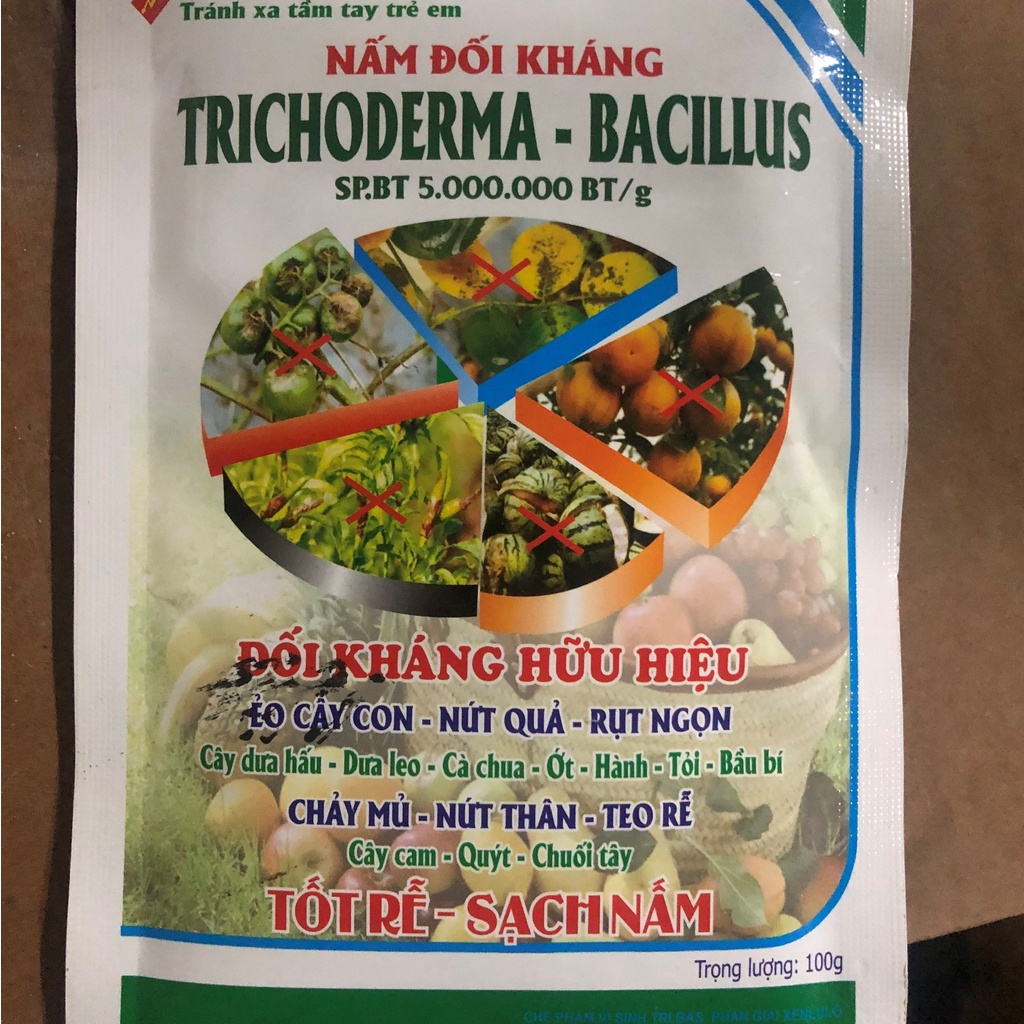 100g Trichoderma - Men ủ phân hữu cơ vi sinh, nấm đối kháng ,ủ rác,hạn chế vàng lá,nấm bệnh,cải tạo đất