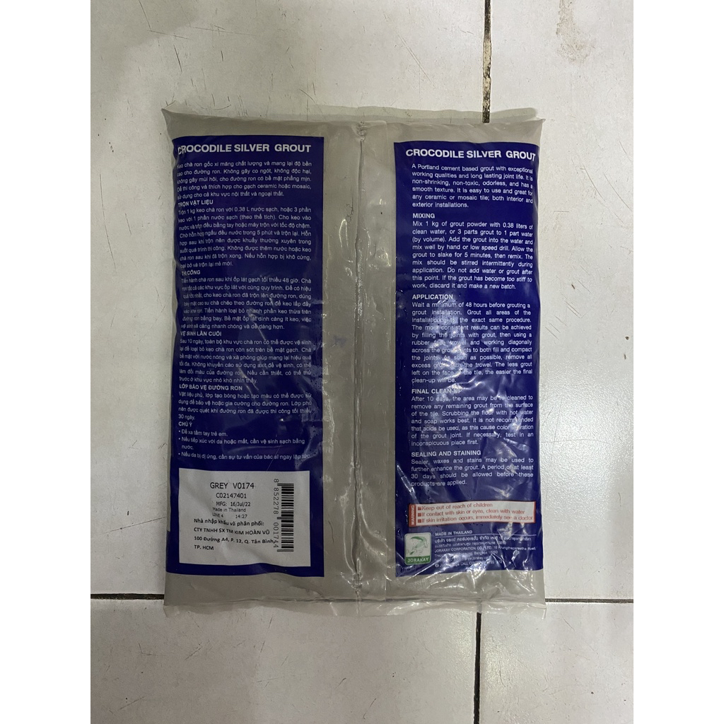 Keo chà ron cá sấu màu trắng, xám, đen 1kg Made in Thailand