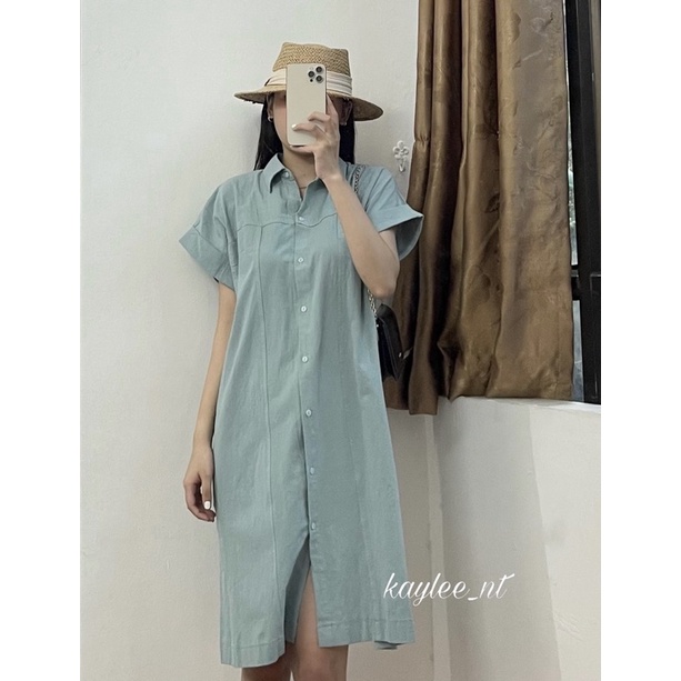 Váy sơ mi dáng dài polo