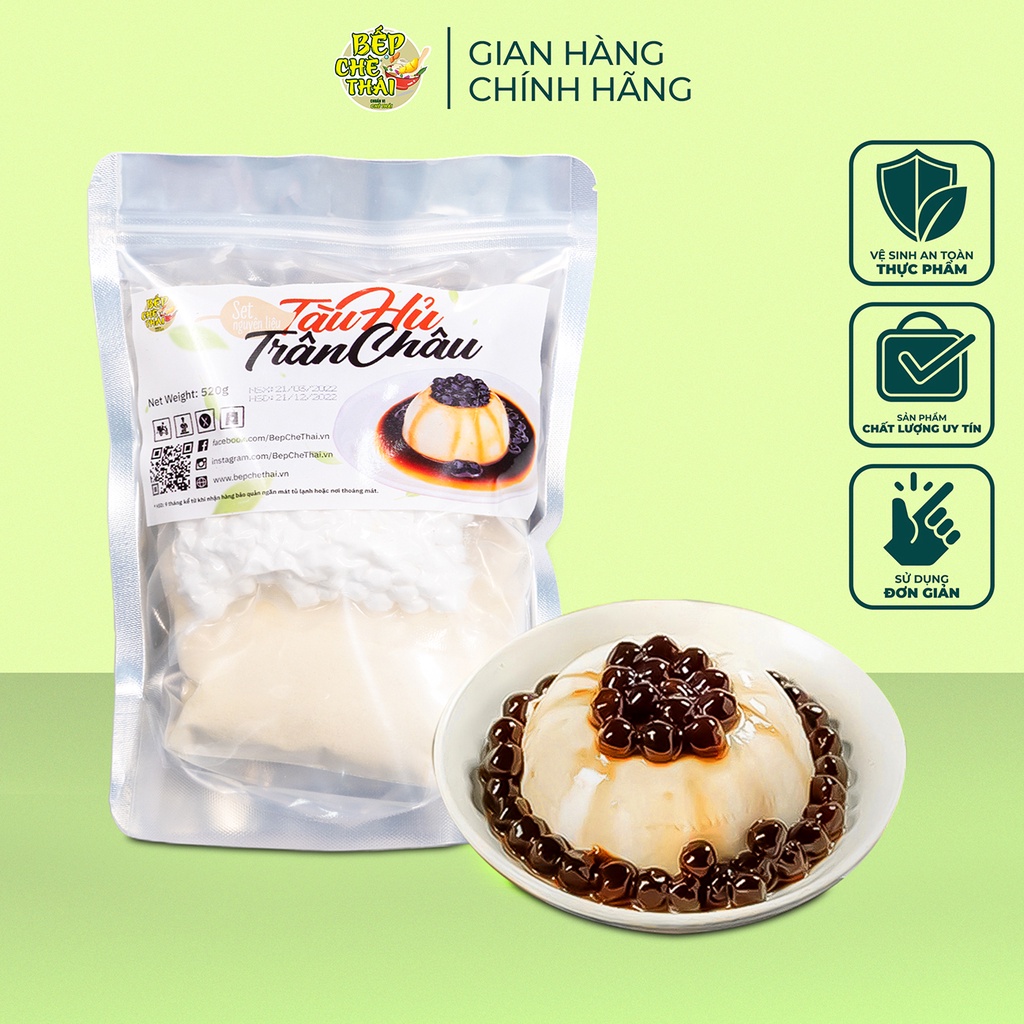 Tàu Hũ Trân Trân Châu Đường Đen - Set Tàu Hủ 15 Chén - Bếp Chè Thái