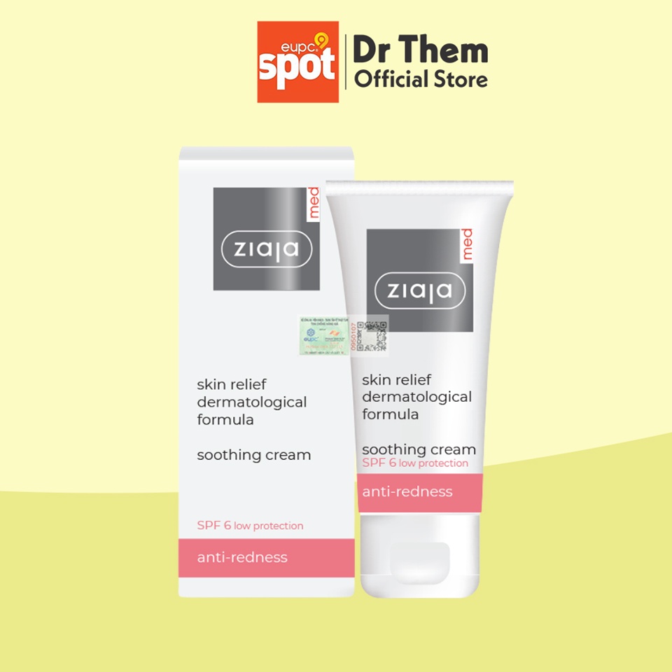 Ziaja Med Kem Dịu Nhẹ Ngừa Mẩn Đỏ - Ziaja Med Skin Relief Dermatological Formula Soothing Cream Anti-Redness 50ml