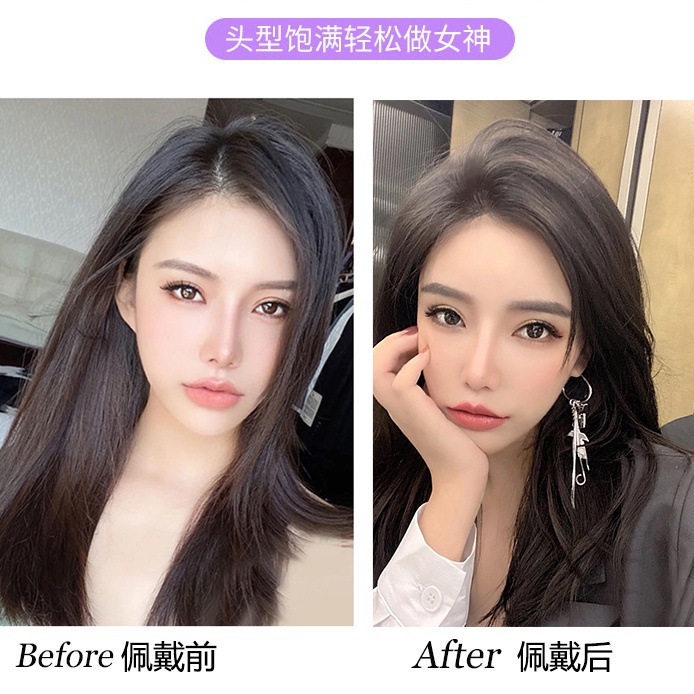 Miếng Dán Tóc Giả Từ Sợi Tổng Hợp Tự Nhiên Dạng Kẹp Tàng Hình