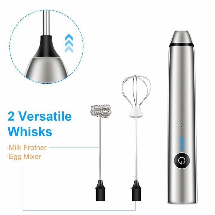 Máy đánh trứng, que tạo bọt cafe mini cầm tay không giây chính hãng 3 cấp độ