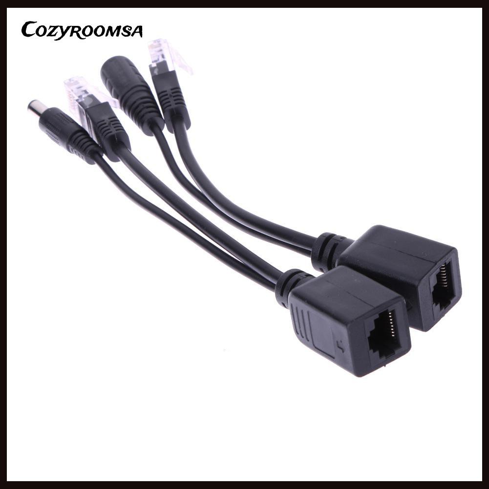 Bộ dây cáp chuyển đổi hai đầu tách nguồn PoE màu đen