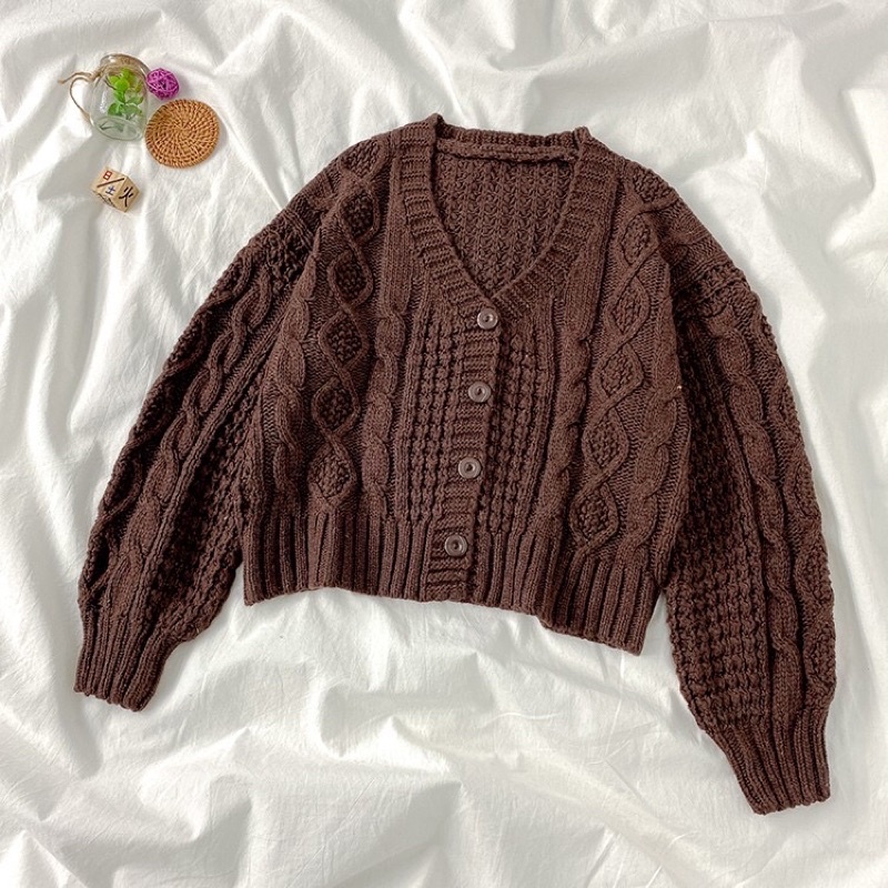 Áo cadigan len vặn thừng dáng ngắn Aimee closet | BigBuy360 - bigbuy360.vn