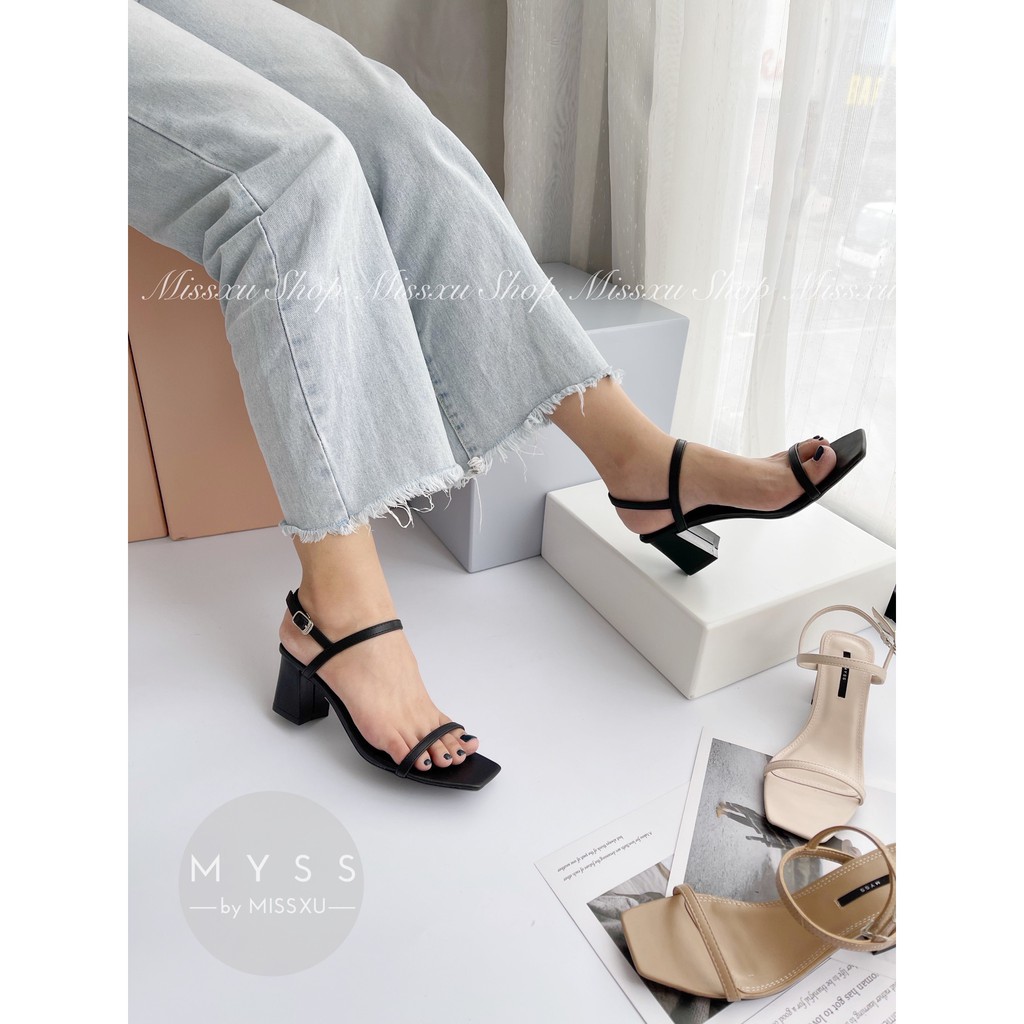 Giày sandal nữ bản ngang gót trụ xéo 5cm thời trang MYSS- SD120