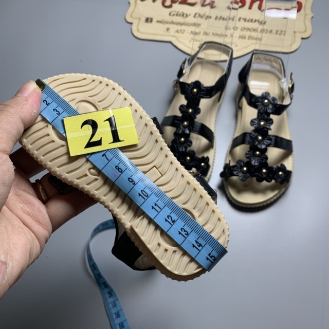 M122 (Ảnh, video thật) Sandal dây hoa bé gái da mềm size 21 đến 27