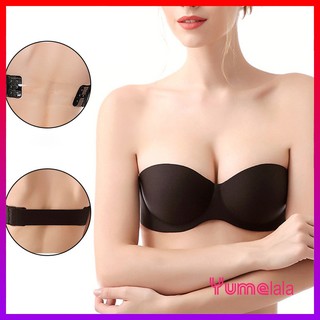 Áo lót không dây su mịn cup ngang nâng ngực không gọng - Tặng kèm dây lưng trong suốt Yumelala