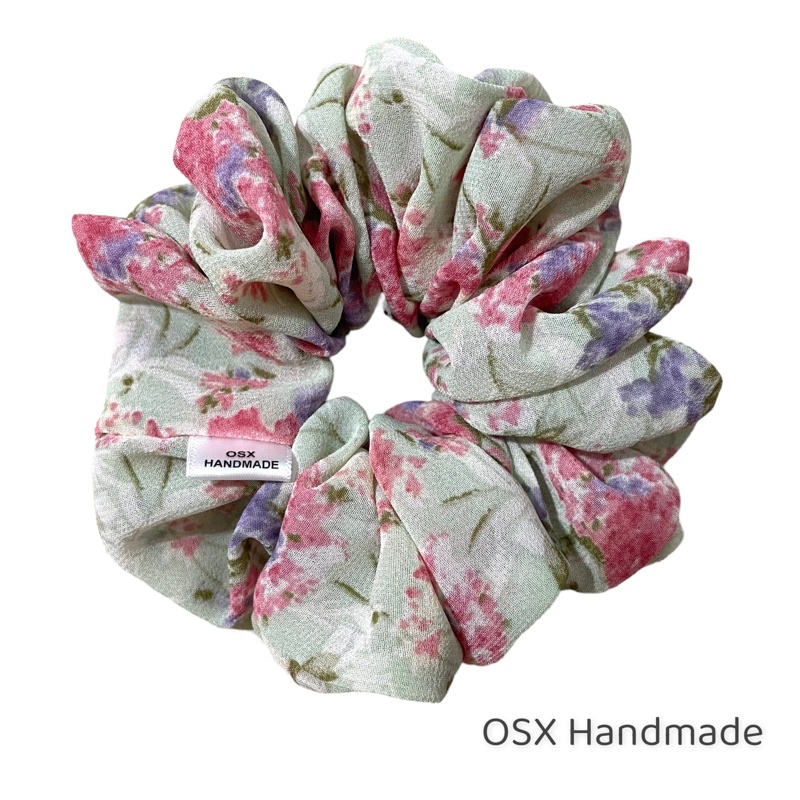 Dây buộc tóc Scrunchies Handmade vải voan chiffon hoa nhí