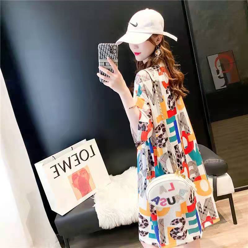 Đầm Thun Dài Vừa Tay Ngắn Dáng Rộng Thời Trang Mùa Hè Hàng Mới Dành Cho Nữ mm200-300 Jin