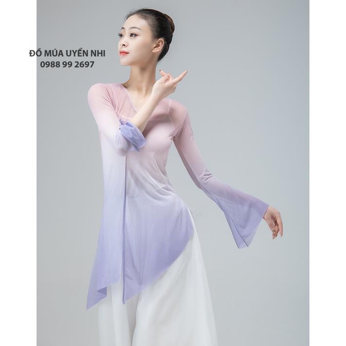Áo lưới xẻ tà múa cổ trang Trung Quốc A91 - [ Đồ Múa Bảo Châu ORDER 15 Ngày ]