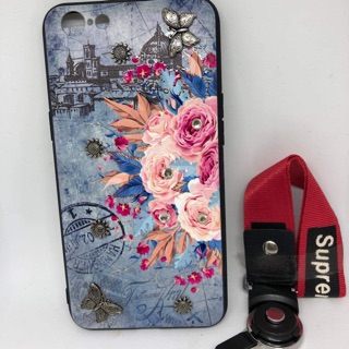 Ốp lưng thời trang in hình nổi 3D cho oppo A71 tặng dây đeo
