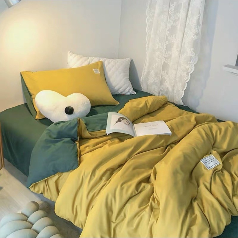 Bộ chăn ga gối Cotton TICI cao cấp mềm mịn chuyên dùng cho khách sạn homestay mát bền mang phong cách basic nhẹ nhàng